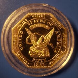 Rare California Gold Rush $50.00 Gold Coin